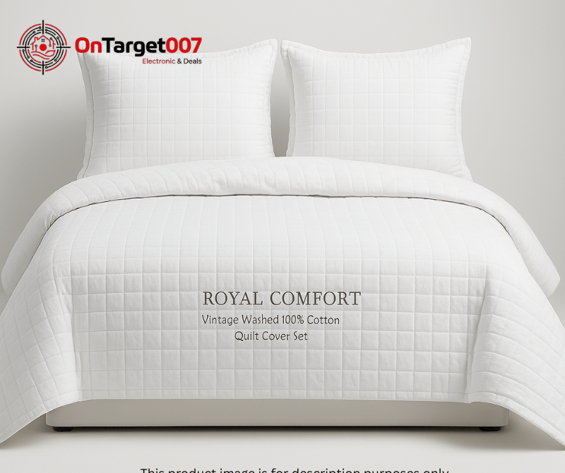 Royal Comfort vintage washed 100% cotton Quilt cover king size set